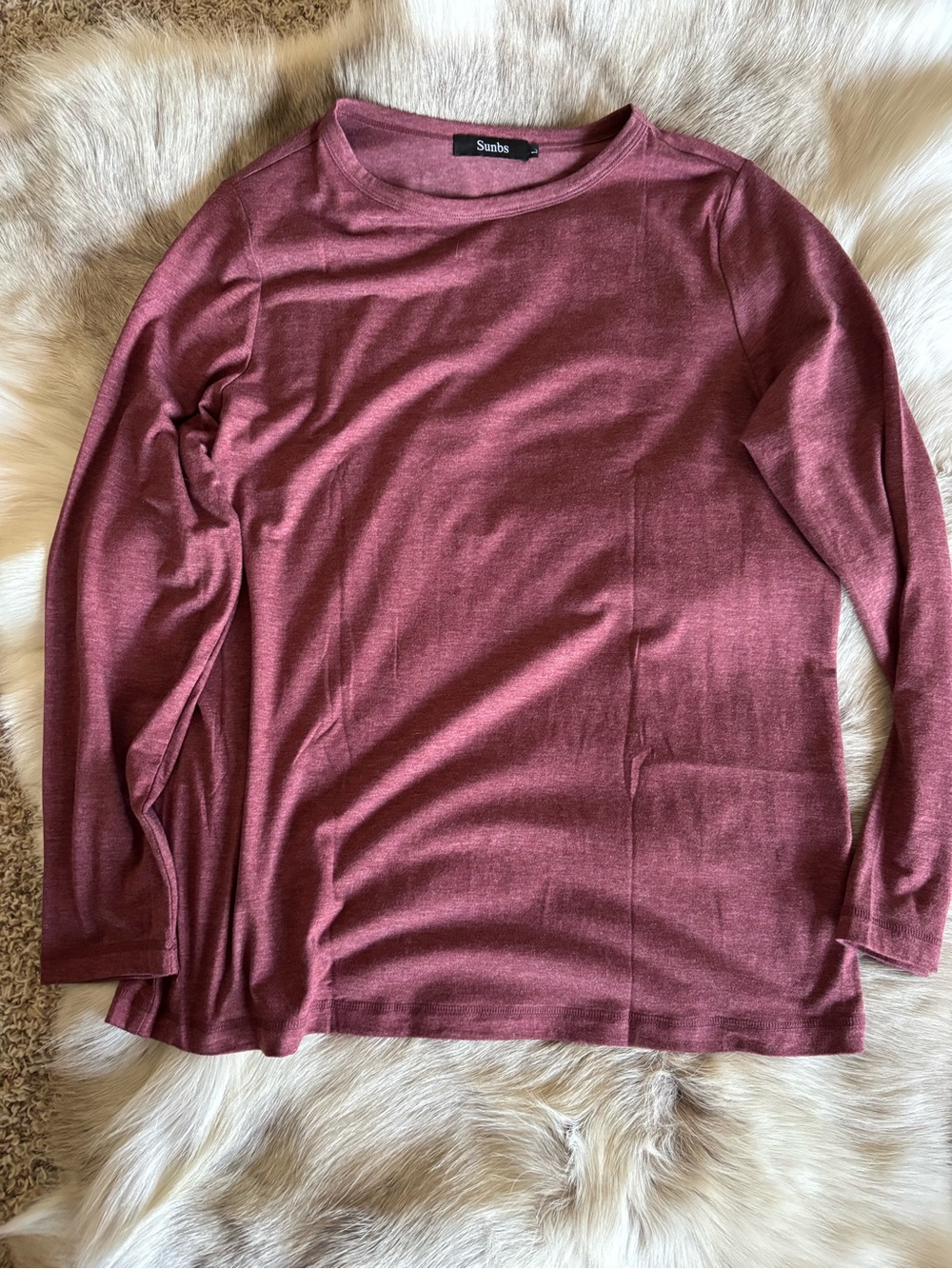 Everyday Long Sleeve Crewneck Top - Mauve